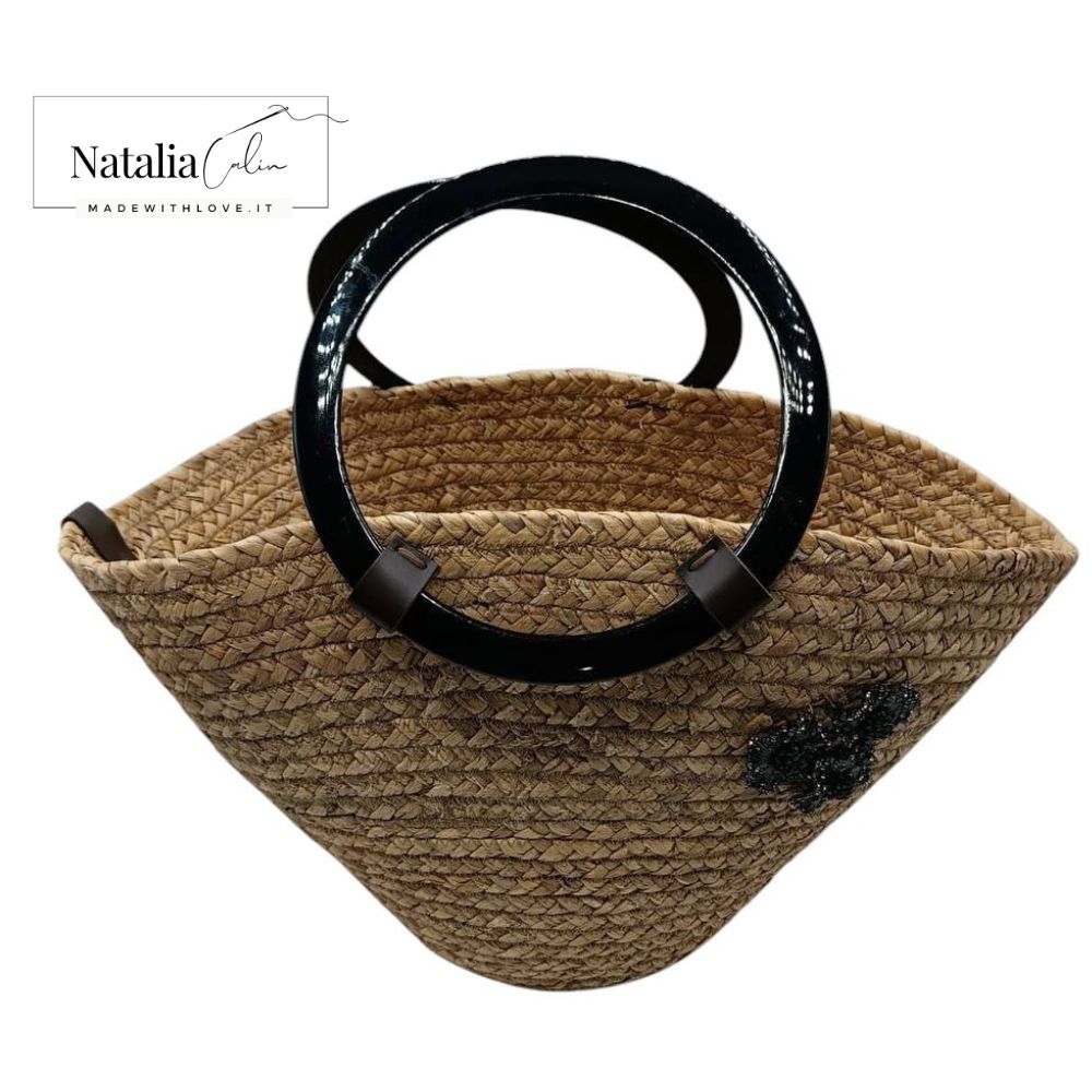 BORSA ESTATE TROPICAL in corda di foglie di banano - Misure: 29 x 45 cm