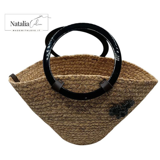 BORSA ESTATE TROPICAL in corda di foglie di banano - Misure: 29 x 45 cm