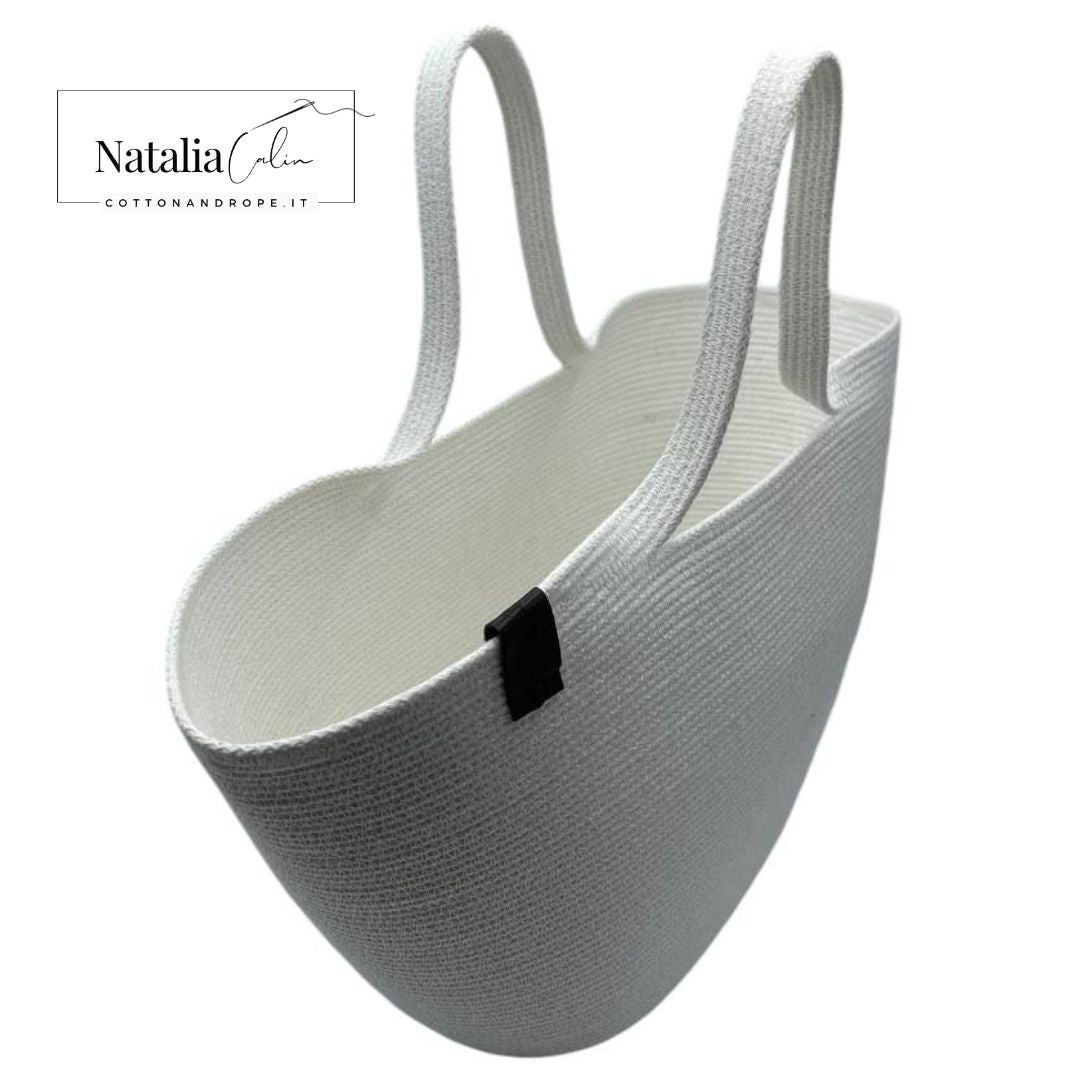 BORSA SHINE - Colore: BIANCO GHIACCIO - Misure: 27 x 44 cm