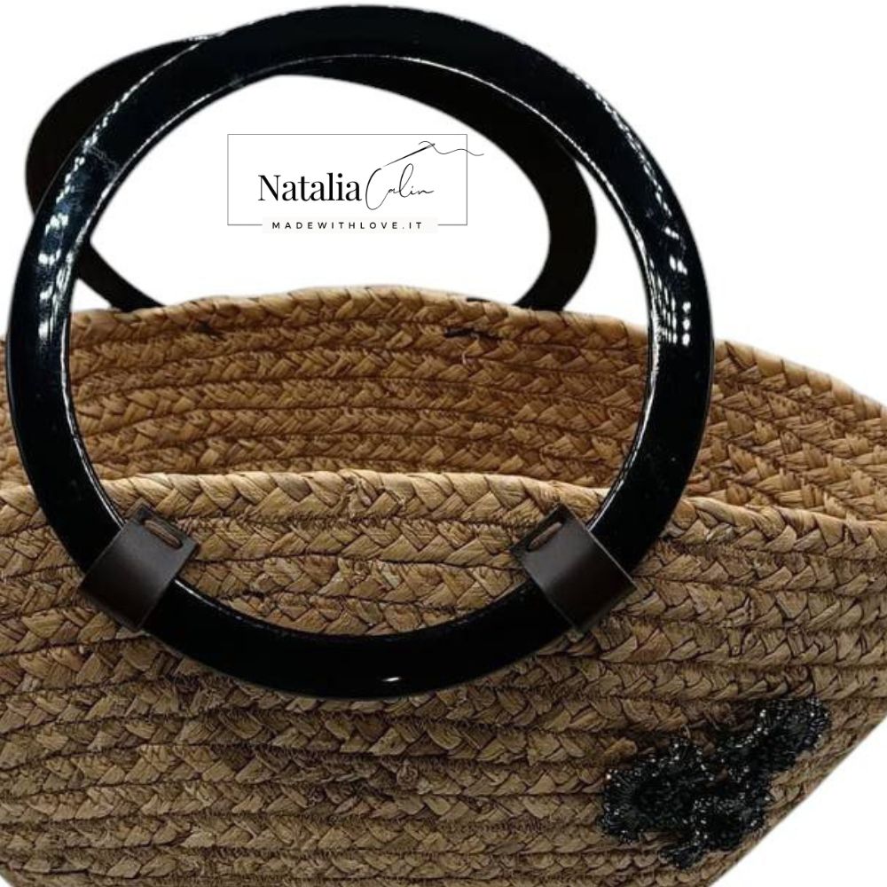 BORSA ESTATE TROPICAL in corda di foglie di banano - Misure: 29 x 45 cm