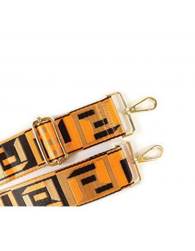 Tracolla regolabile, cinghia di ricambio - 135 / 7 cm - Multicolor Black & Orange