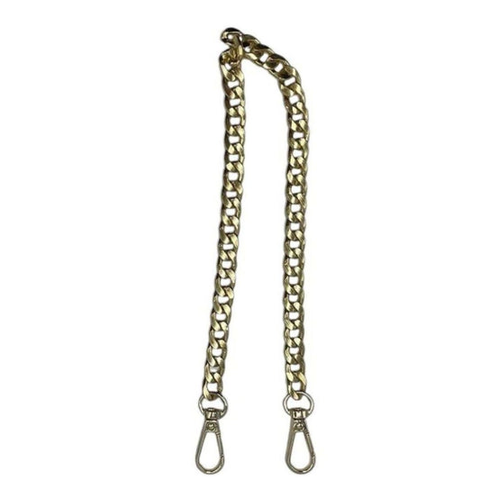 Steel shoulder strap, chain with hooks - 40 cm - Gold color