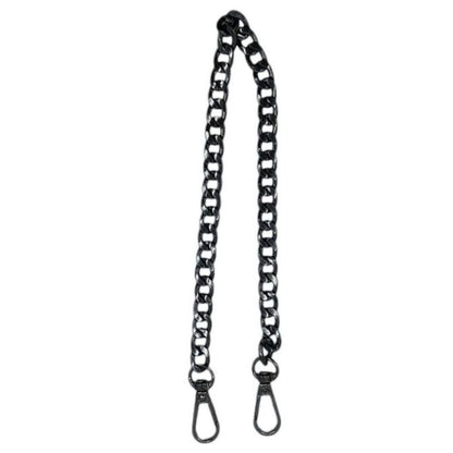Steel shoulder strap, chain with hooks - 40 cm - Black color