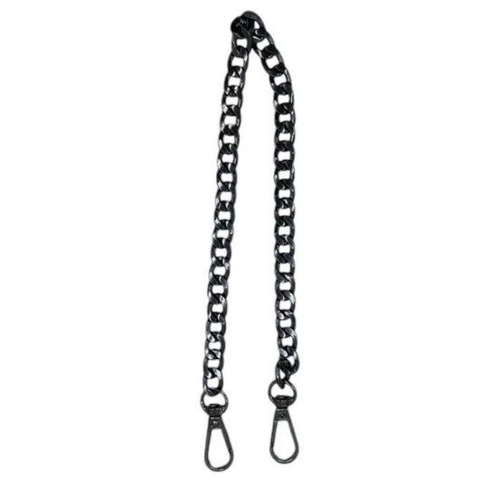 Steel shoulder strap, chain with hooks - 40 cm - Black color