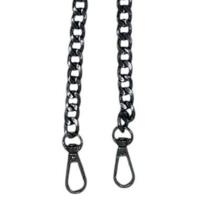 Steel shoulder strap, chain with hooks - 40 cm - Black color