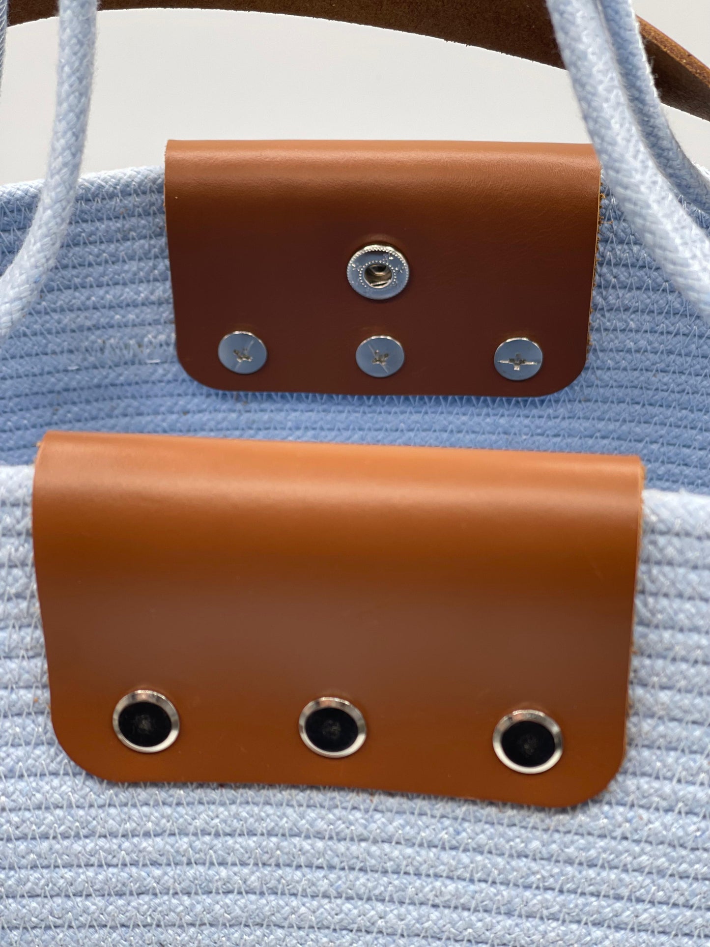 Borsa Alysea in corda di cotone e dettagli in pelle, H 32 cm, L 42 cm