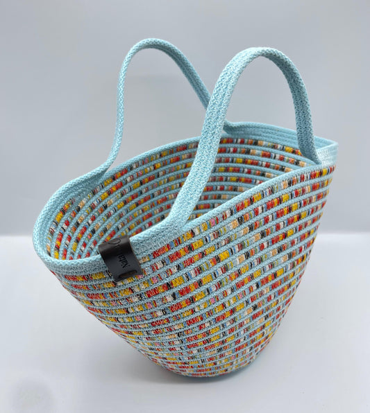 BORSA CORAL  in corda di cotone, fatta a mano, misure H 22 cm  L 34 cm