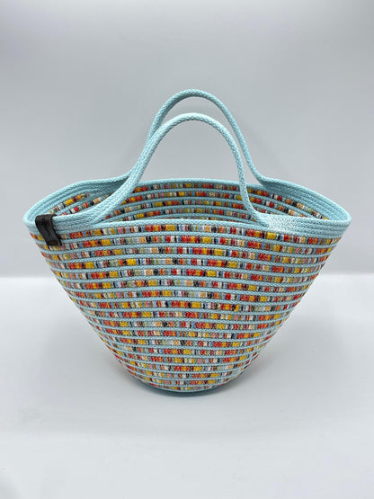 BORSA CORAL  in corda di cotone, fatta a mano, misure H 22 cm  L 34 cm