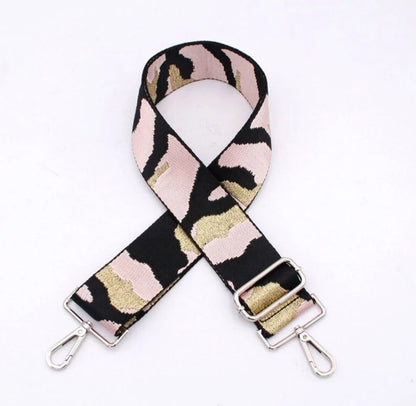 Tracolla regolabile, cinghia di ricambio - 130 / 70 cm - Multicolor  Pink & Gold